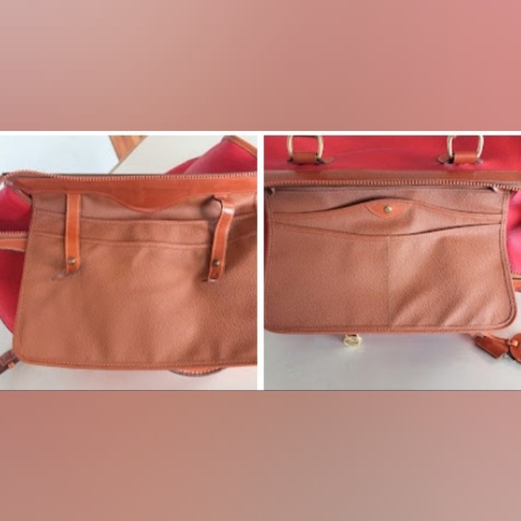 Dooney & Bourke 1990's Gladstone Weekender Luggage, Red AWL - Picture 12 of 16